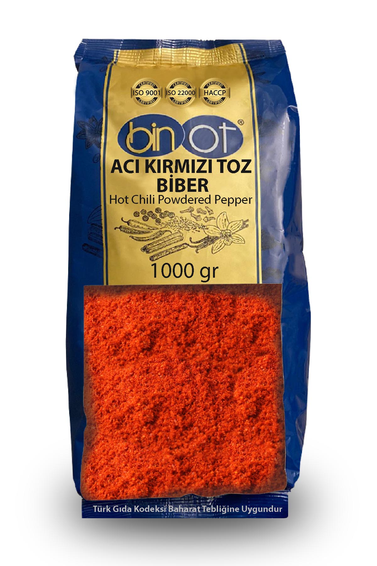 BİNOT ACI KIRMIZI TOZ BİBER 1 KG